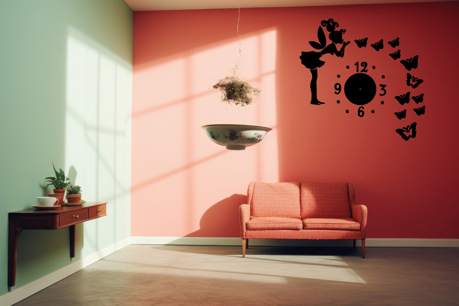 Beautiful wooden clock for wall hanging