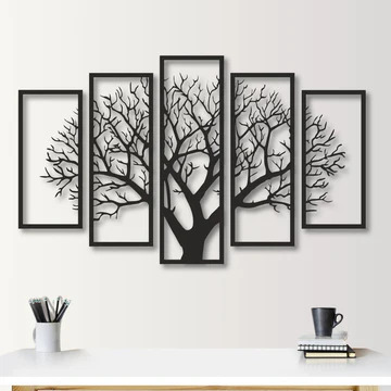 Beautiful Tree Art In 5 frames For wall decor