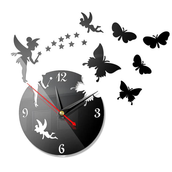 Beautiful Butterflies Wall clock In Acrylic For wall decor